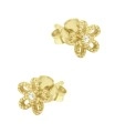 Beautiful Flower Crystal Silver Stud Earring STS-6463